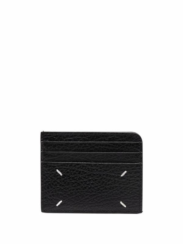 four-stitch leather card holder