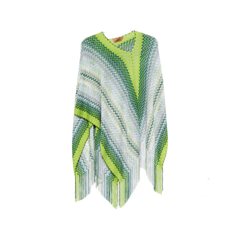 Missoni Zigzag-knit Fringed Poncho