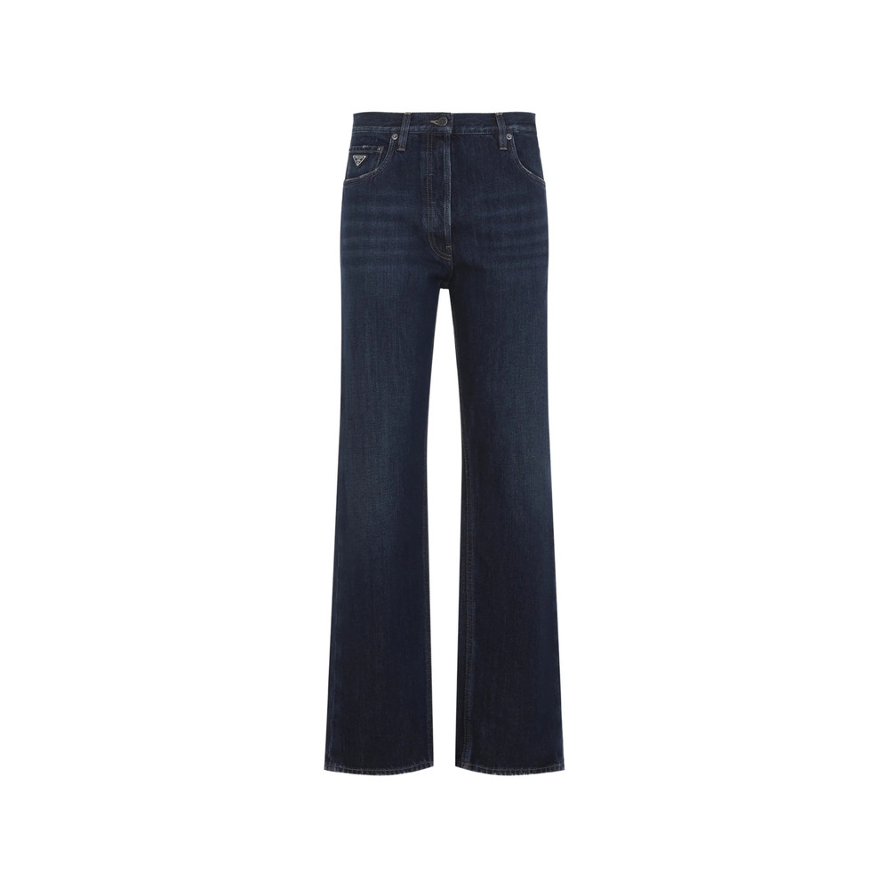 Prada Logo-plaque Wide-leg Jeans