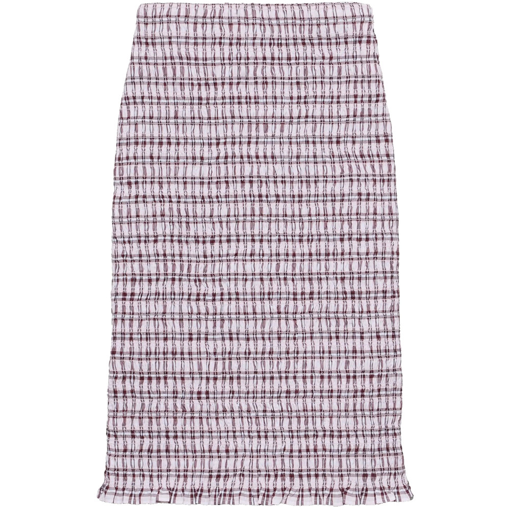 Prada Checked Cotton Midi Skirt