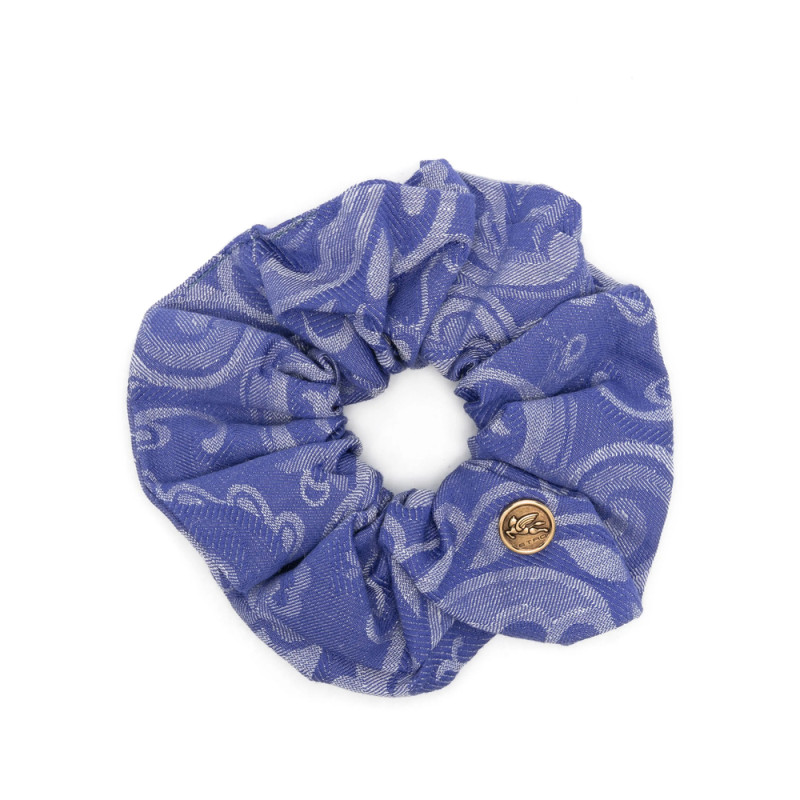 Etro Jacquard Denim Scrunchie