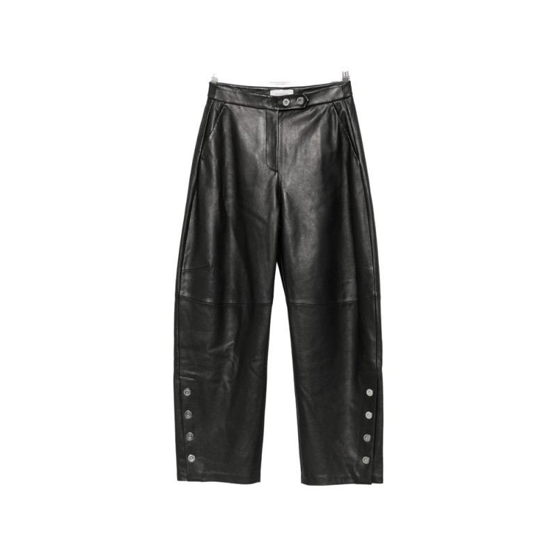 Sportmax Button-embellishment Leather Trousers
