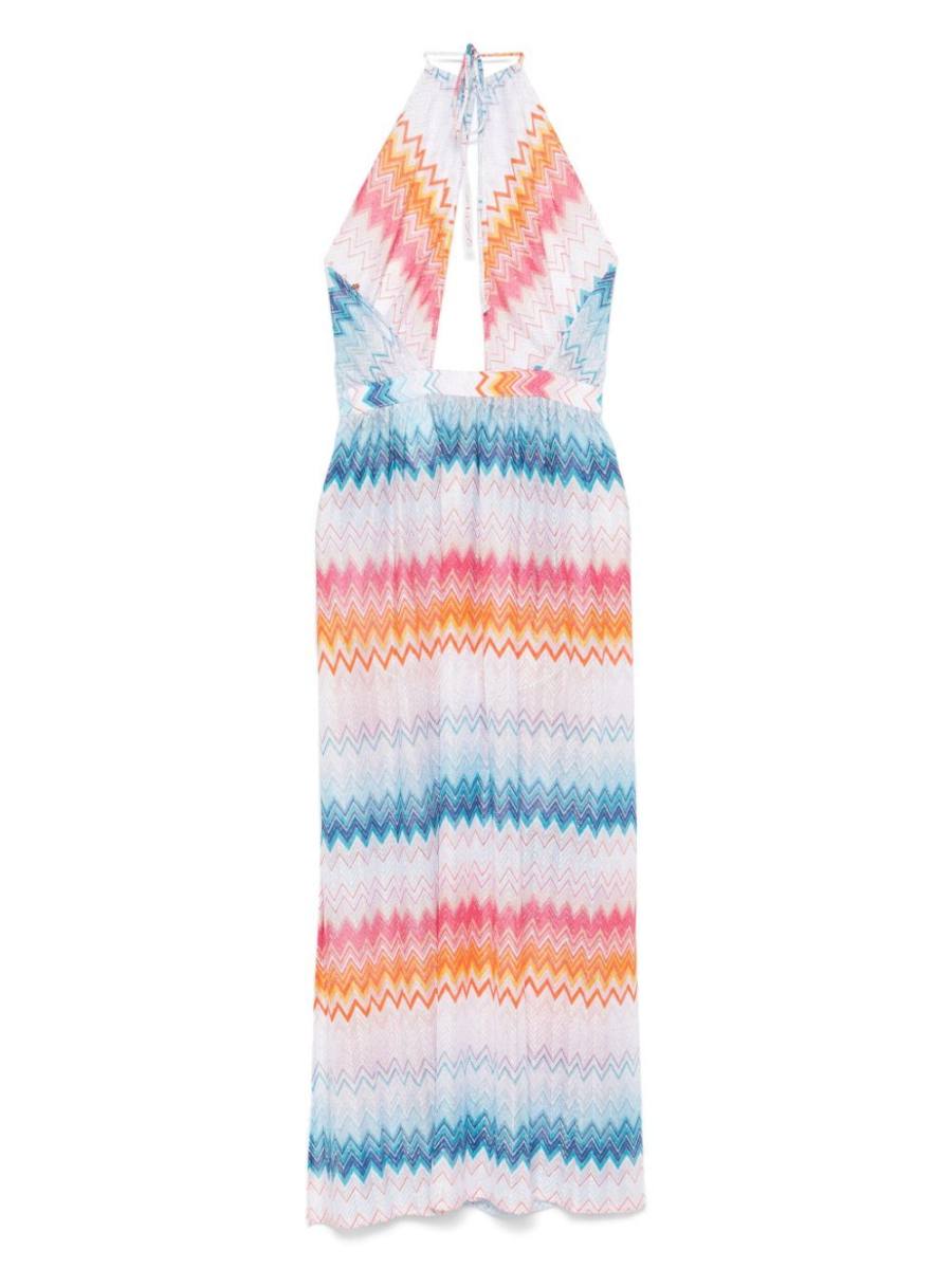 zigzag lamé maxi dress