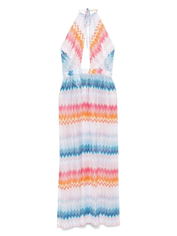 zigzag lamé maxi dress