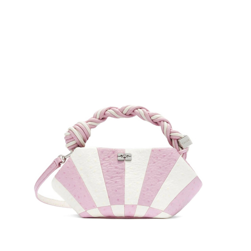 Ganni Bou Striped Leather Shoulder Bag