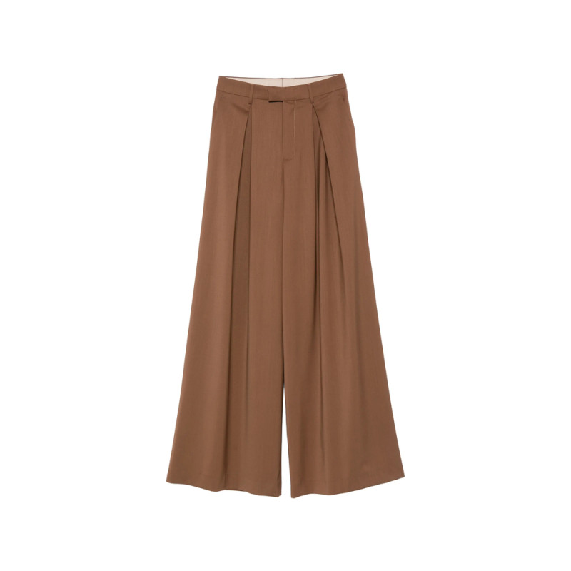 Berwich Nina Pleated Wide-leg Trousers