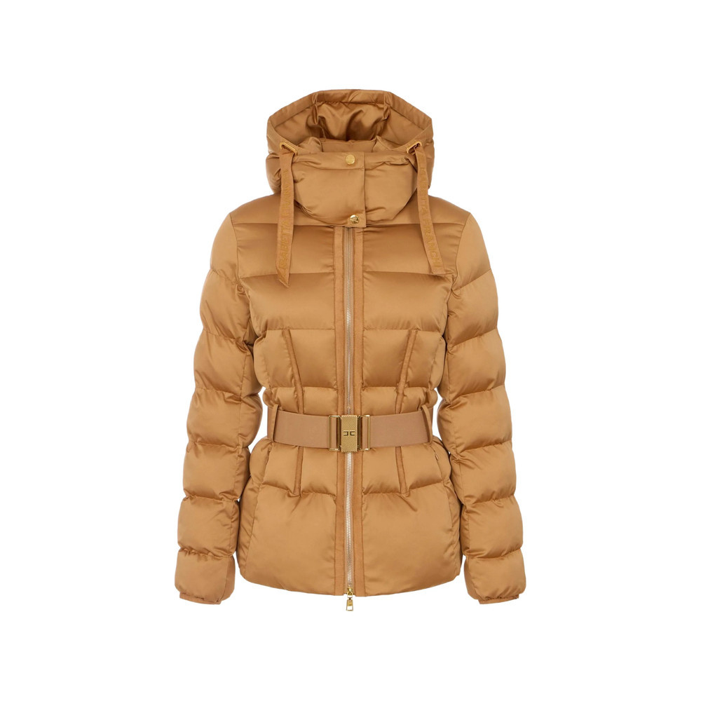 Elisabetta Franchi Down Jacket In Voile Fabric