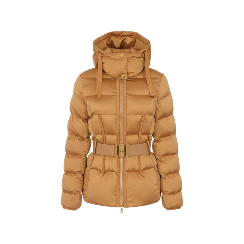Elisabetta Franchi Down Jacket In Voile Fabric