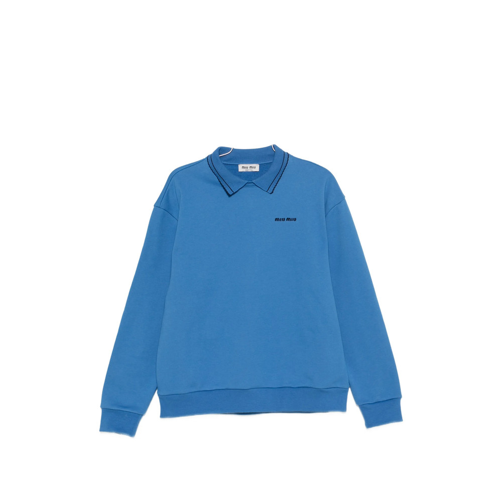 Miu Miu Logo-print Polo-collar Sweater