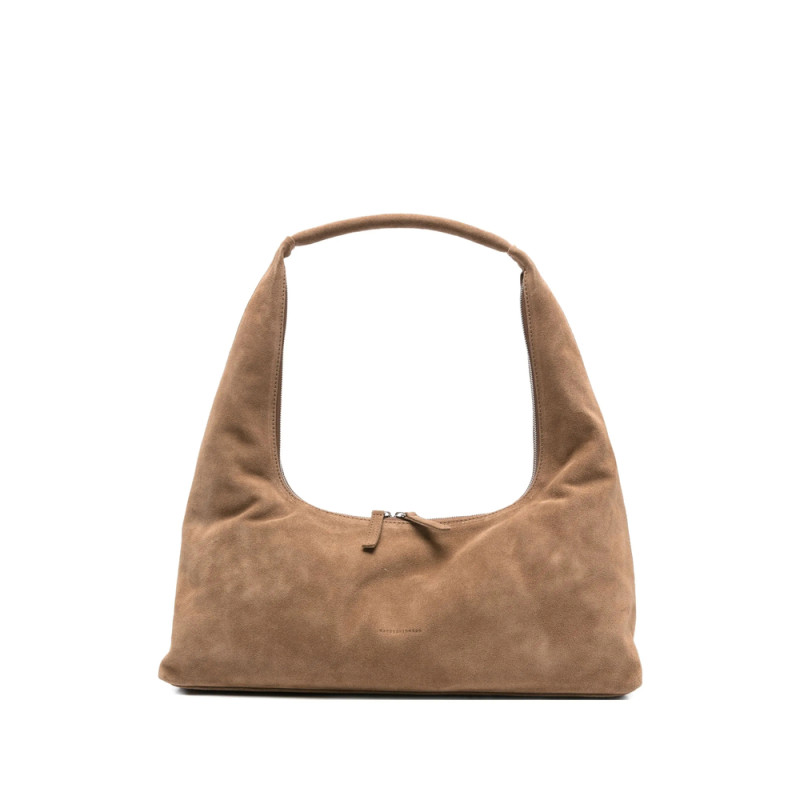 Margesherwood Medium Debossed-logo Suede Shoulder Bag