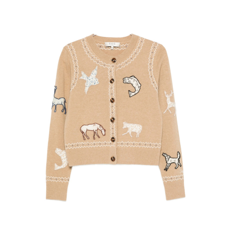 Sea Winslow Animal-patch Cardigan