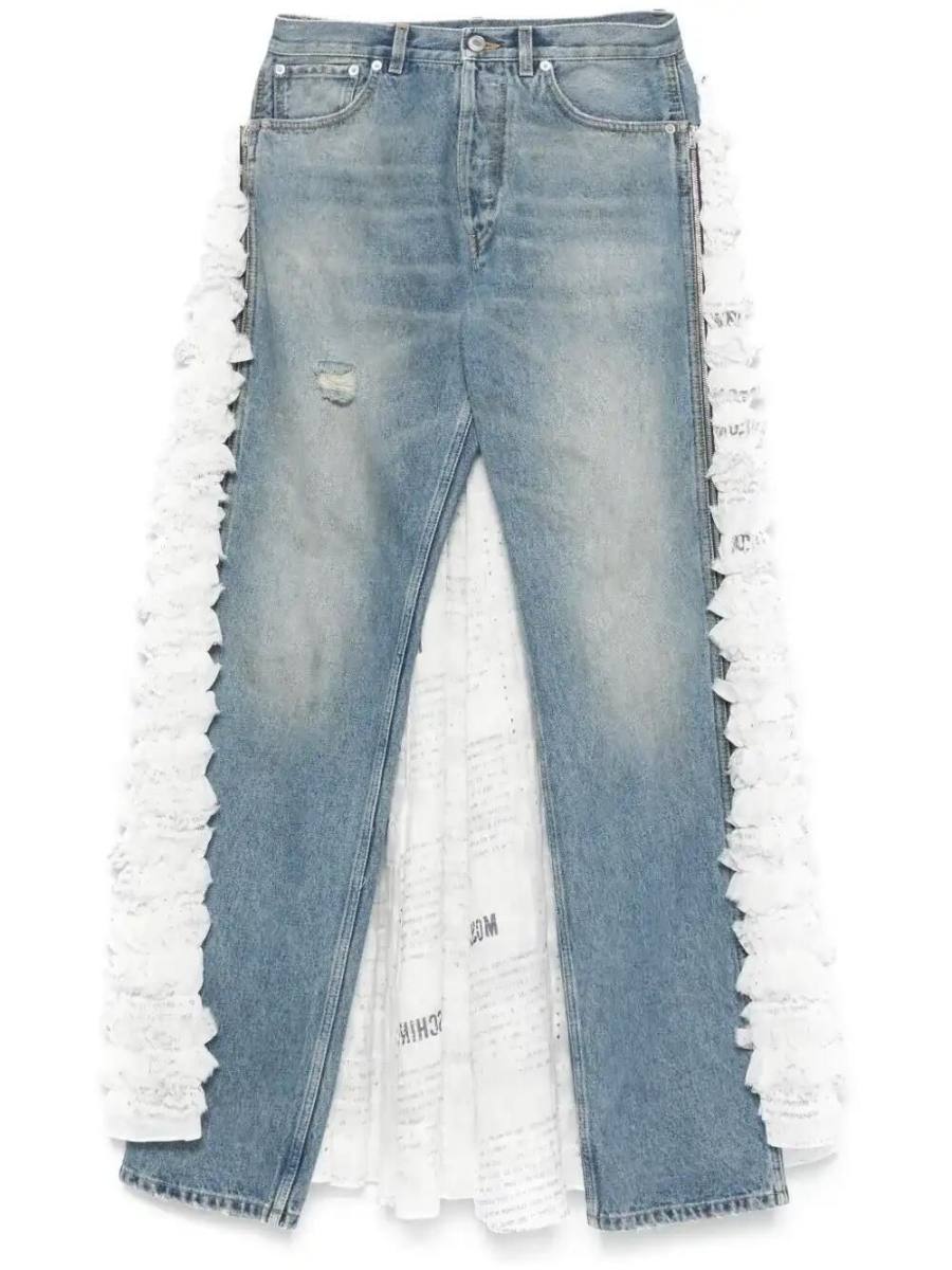 ruffled-train jeans