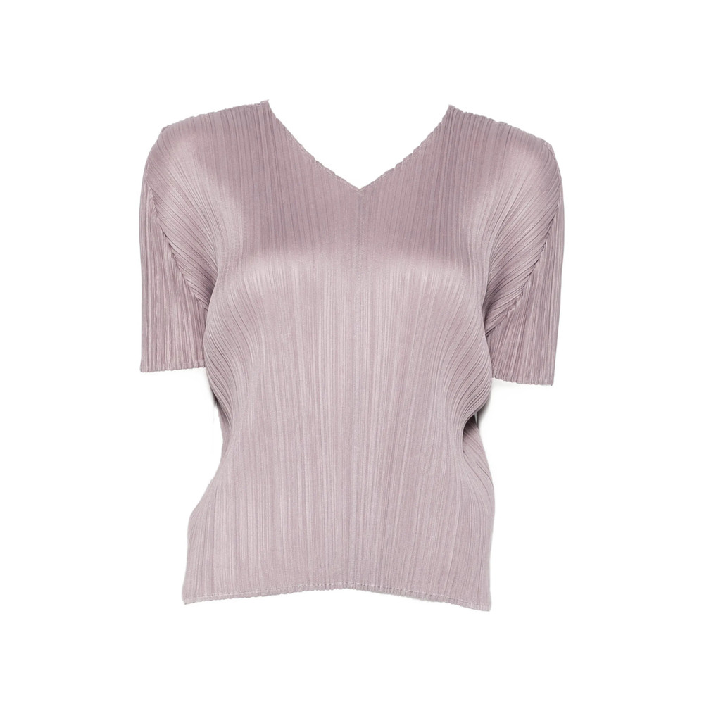 Pleats Please Pleated V-neck T-shirt