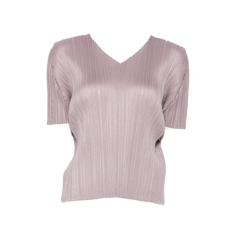 Pleats Please Pleated V-neck T-shirt