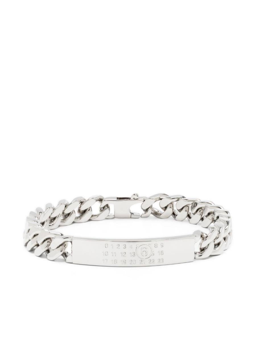 numbers-motif engraved chain bracelet