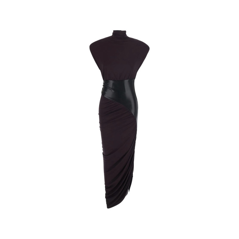 The Andamane Ursula Ruched High-neck Maxi Dress