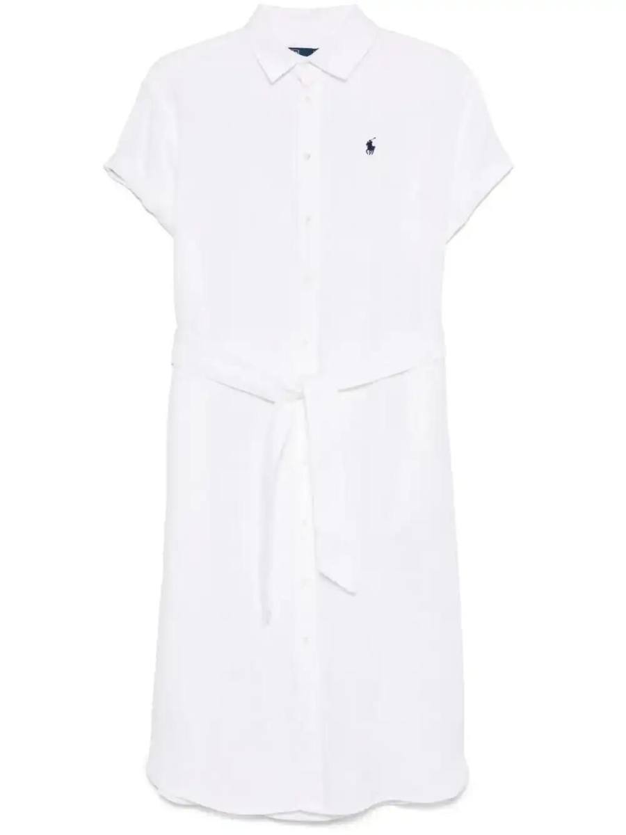Oxford belted midi dress