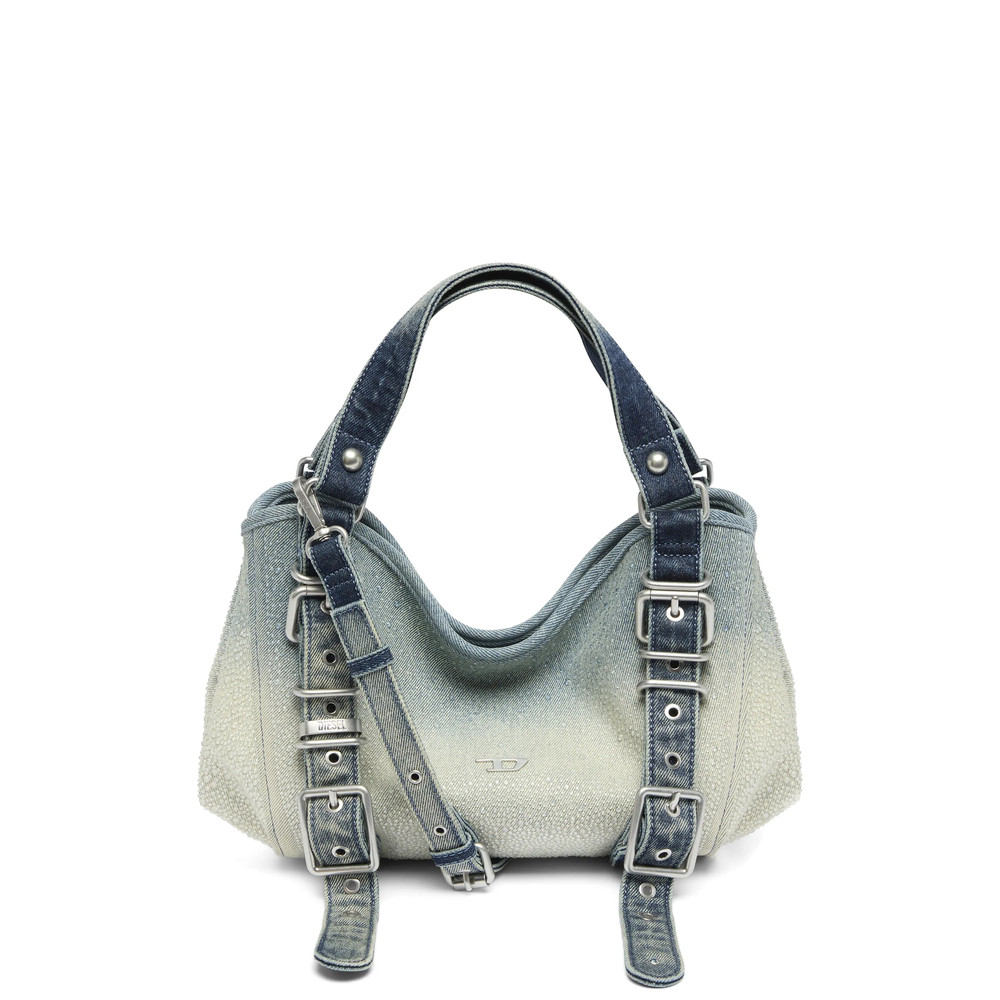 Diesel D-One-Small Top-handle Bag In Crystal Solarised Denim