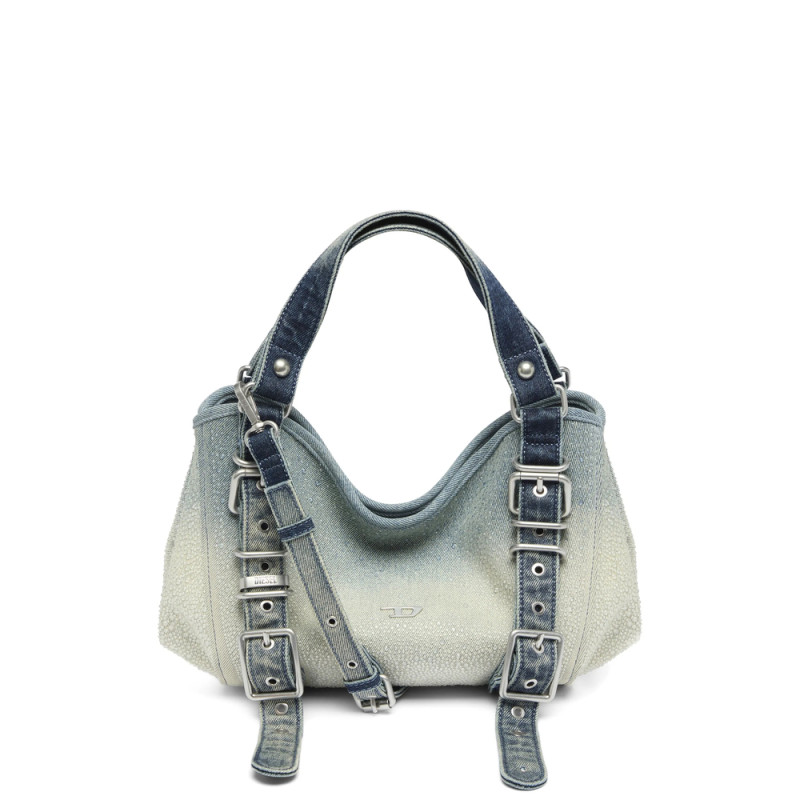 Diesel D-One-Small Top-handle Bag In Crystal Solarised Denim