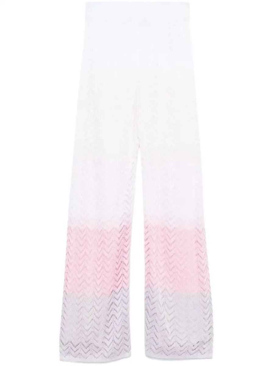 chevron-knit trousers