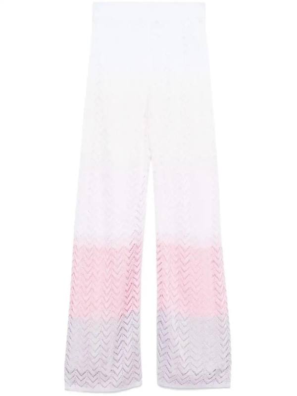 chevron-knit trousers
