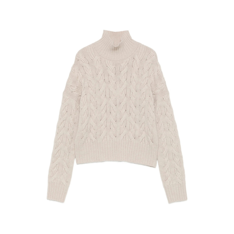 Max Mara Studio Cosmo Cable-knit High-neck Sweater