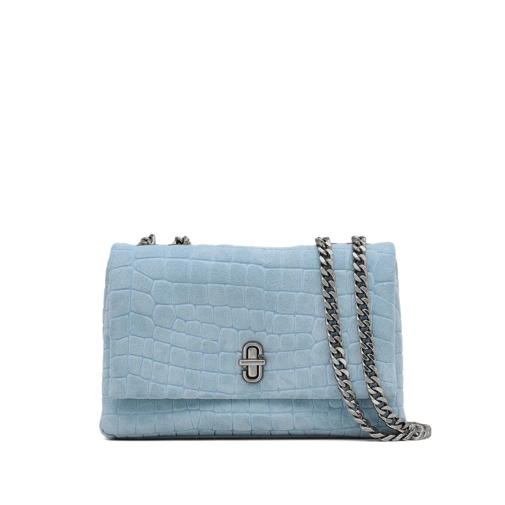 Marc Jacobs The Slim Croc Suede Dual-chain Shoulder Bag