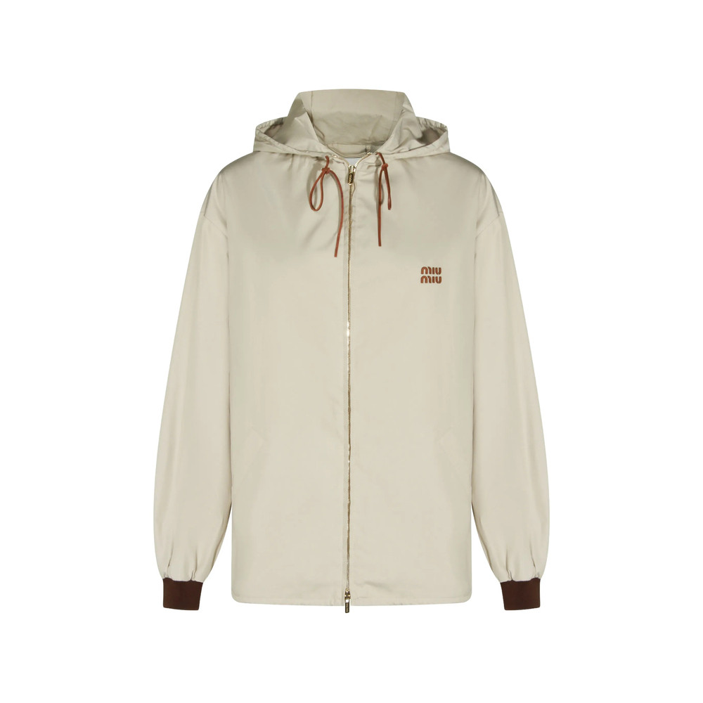 Miu Miu Logo-patch Hooded Jacket