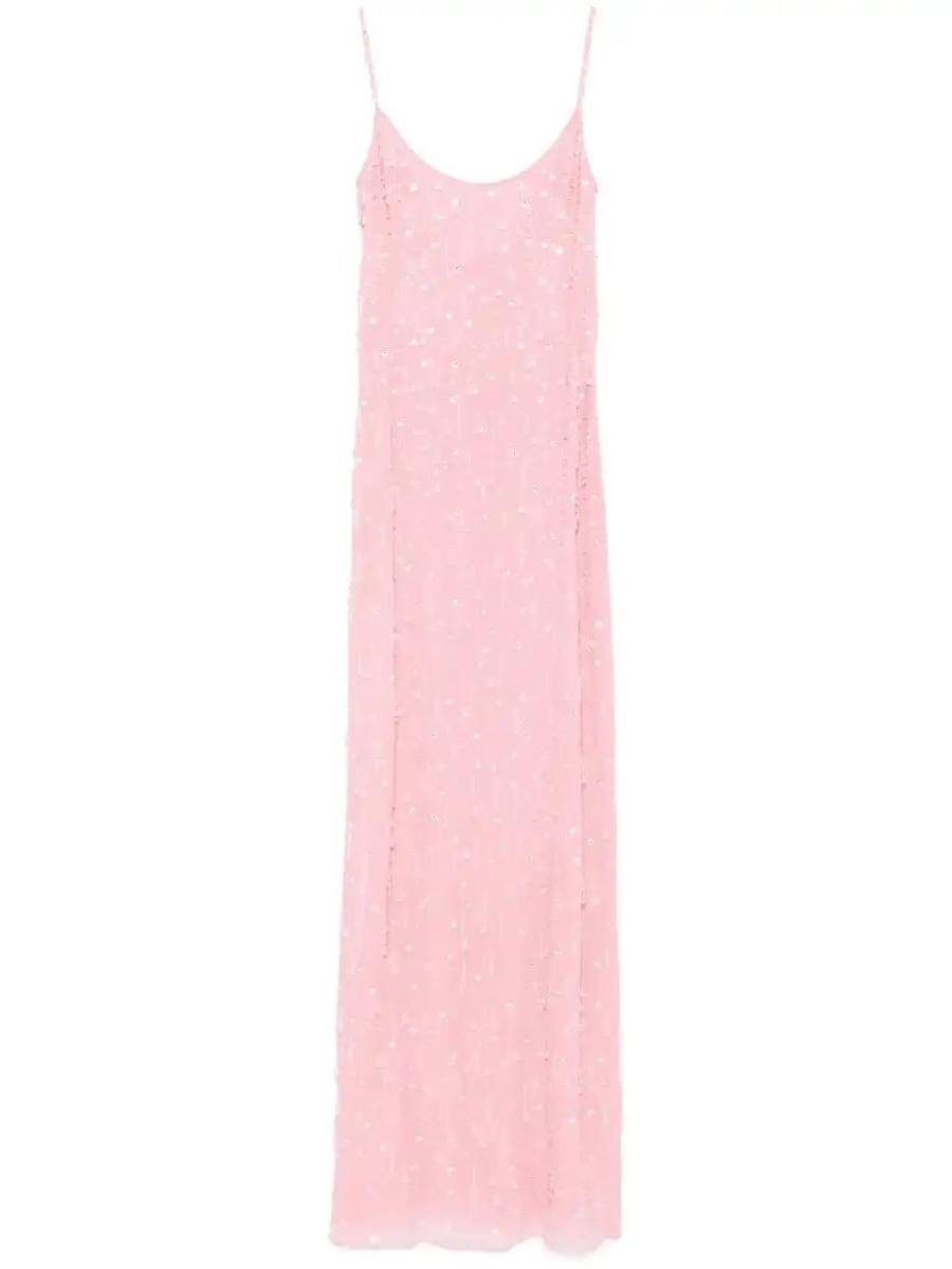 bead-tassel maxi dress