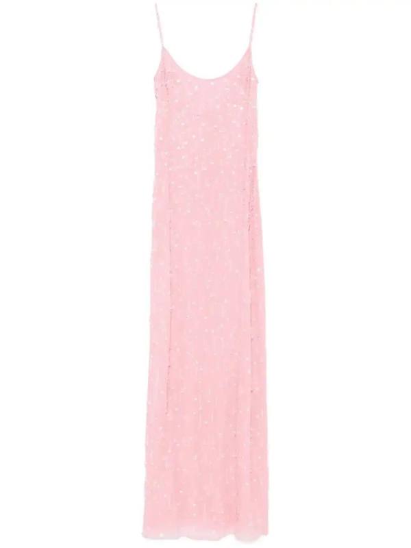 bead-tassel maxi dress