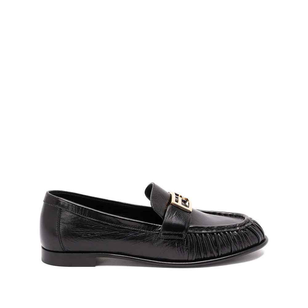 Fendi Logo-detail Leather Loafers