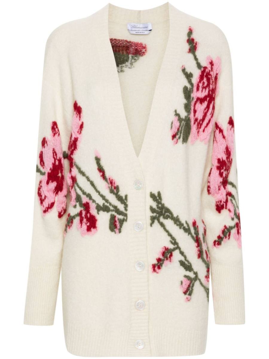 roses-jacquard cardigan