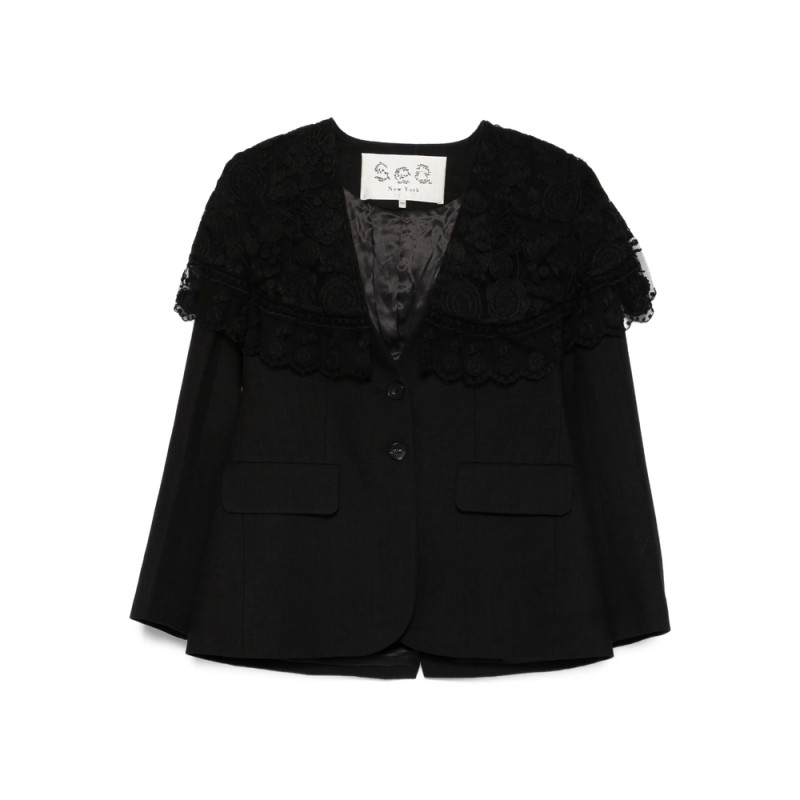 Sea Lace-trimmed Pinstripe Jacket