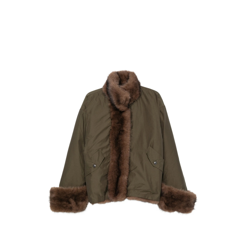 La Piscine Faux-fur Trim Reversible Jacket
