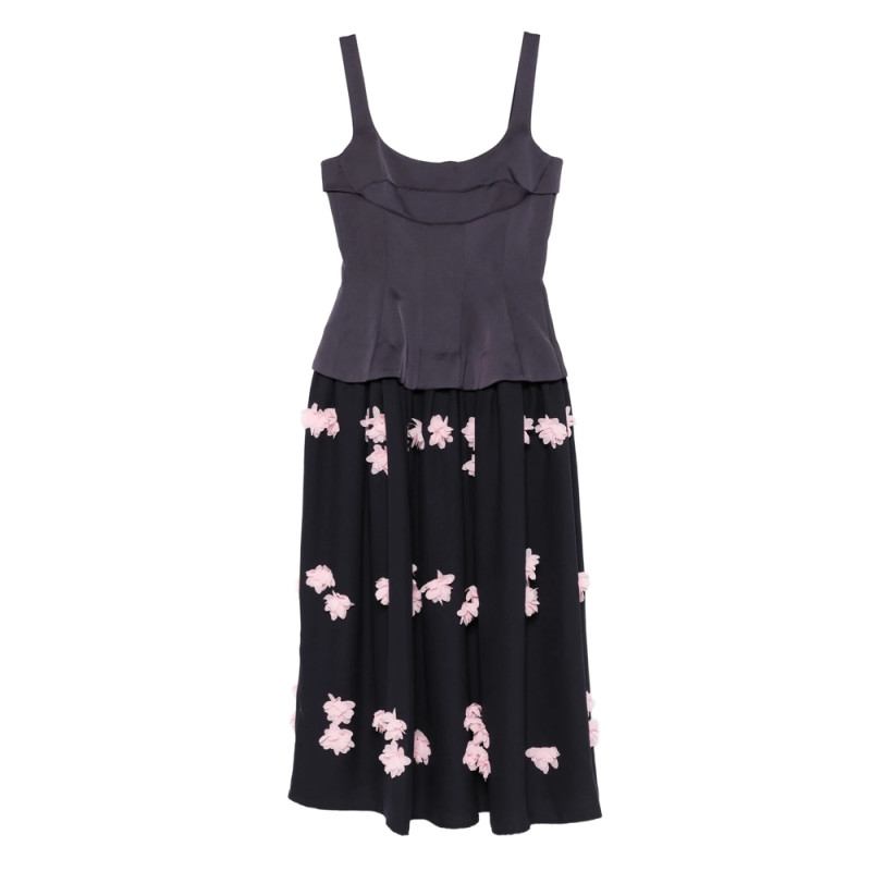 Stine Goya Floral-appliqué Midi Dress