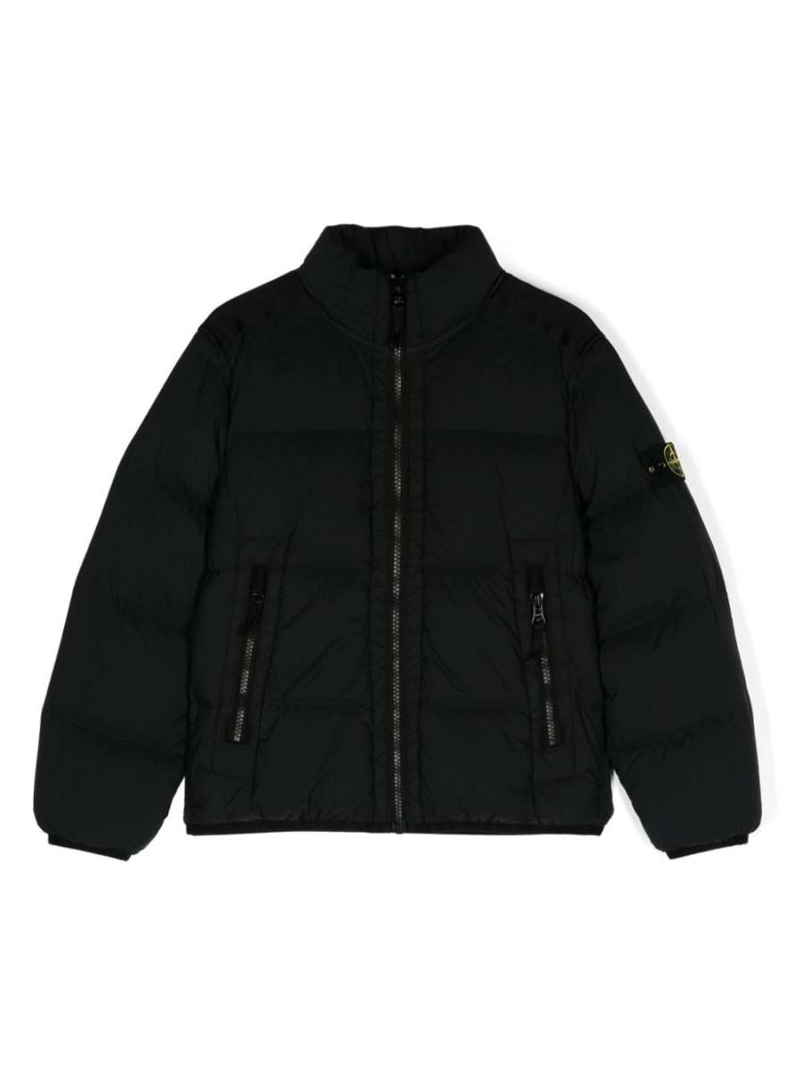 Compass-badge quilted puffer jacket