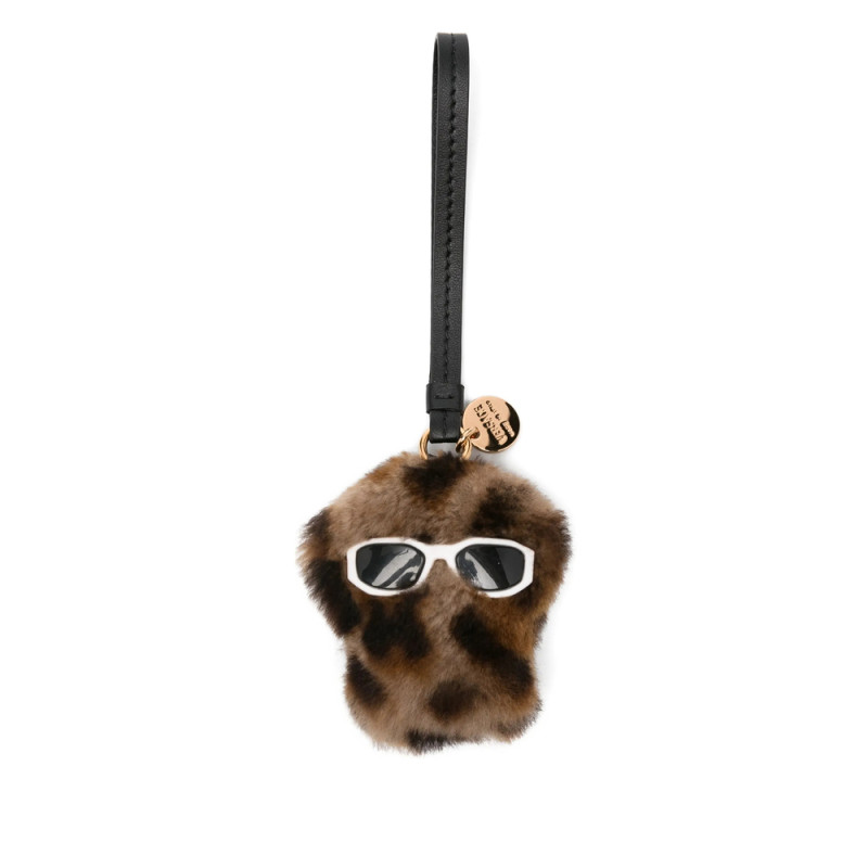 Versace Leopard-print Textured Keyring