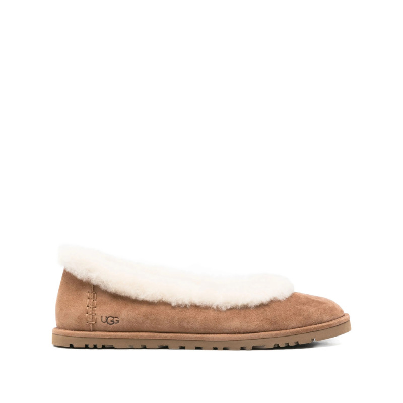 Ugg Fur Trim Flat Shoes
