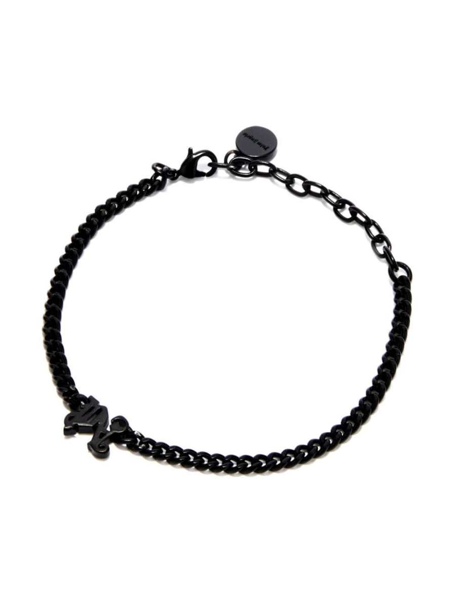 logo-charm chain bracelet