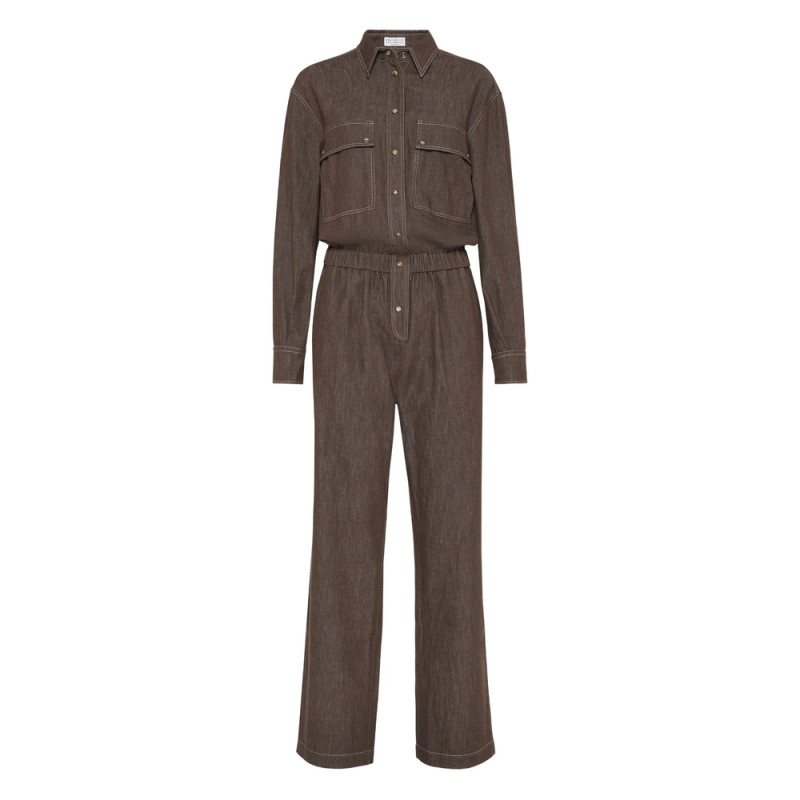 Brunello Cucinelli Cotton Denim Jumpsuit