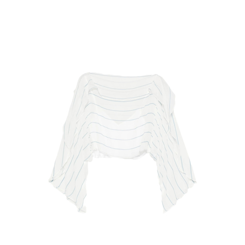 Bondi Born Striped Ruffled Top
