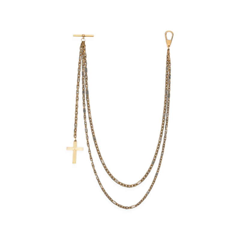 Khaite Cross-pendant Layered-chain Keyring