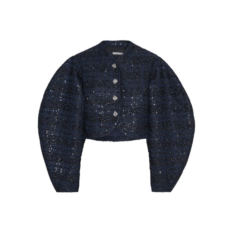 Rotate Sequin-embellished Puff-sleeve Jacket