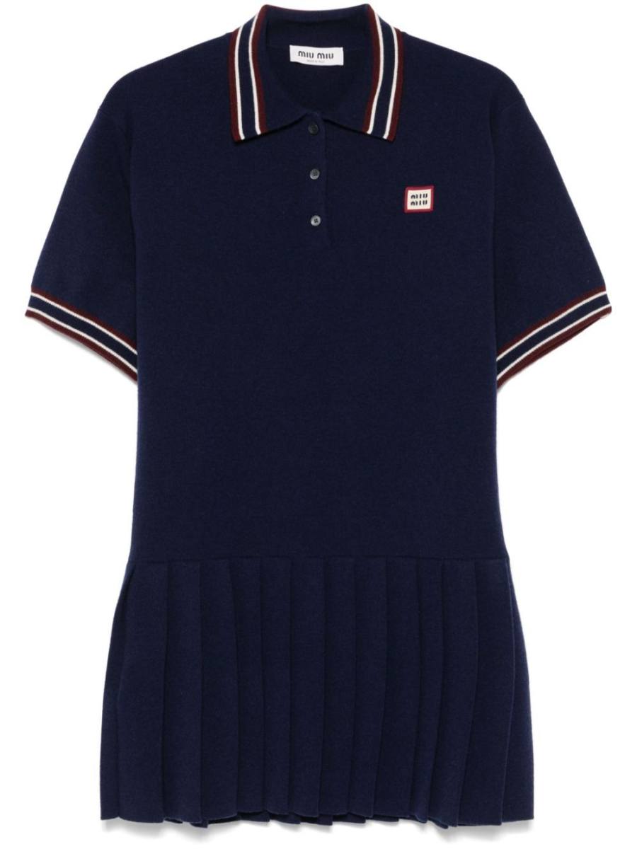 logo-patch mini dress