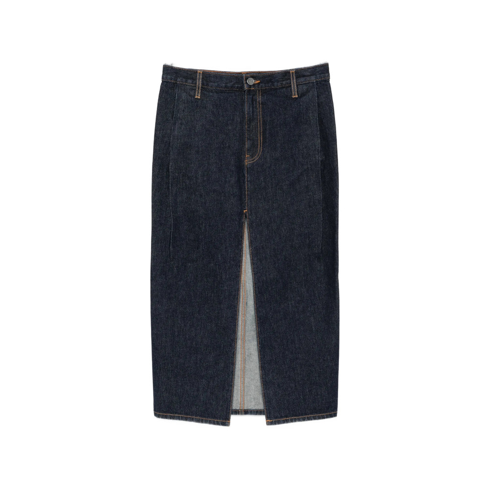 Khaite Anden Front-slit Denim Skirt