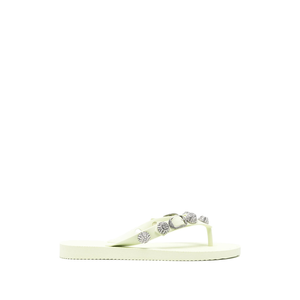 Balenciaga Cagole Crystal-embellished Thong-strap Flip-flops