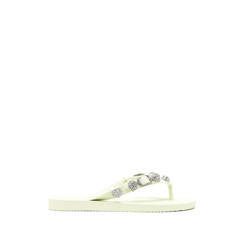 Balenciaga Cagole Crystal-embellished Thong-strap Flip-flops