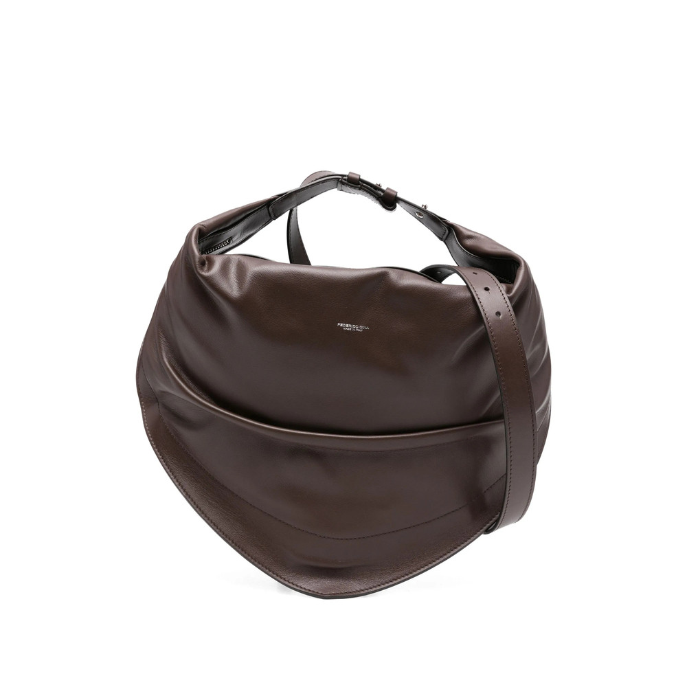 Federico Cina Tortellino Curved Leather Shoulder Bag