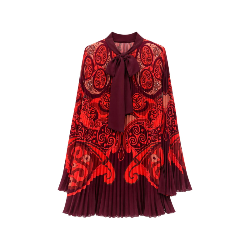 La Doublej Pleated Pussy-bow Blouse