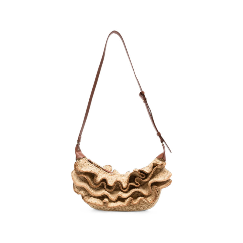 Zimmermann Ruffled Woven Shoulder Bag